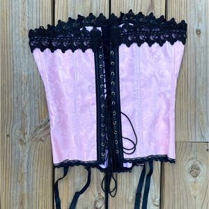 Fredericks of Hollywood corset pink and black size 34